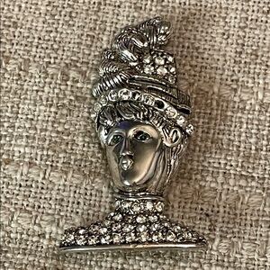 Silver and Crystal Brooch